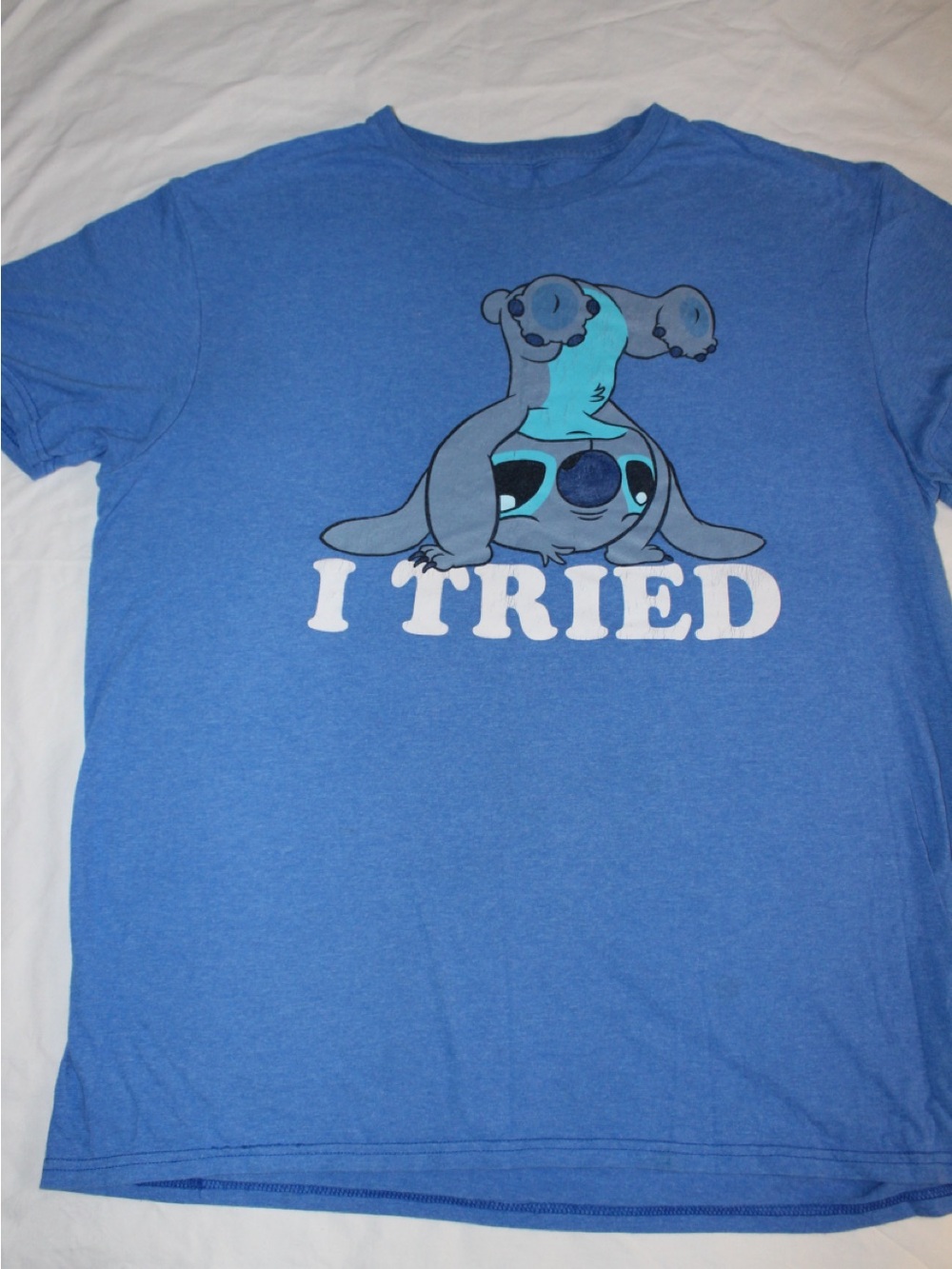 Disney Blue Graphic Tee with White Logo
